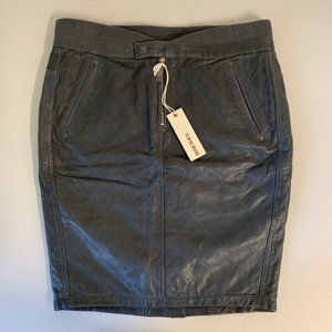 DIESEL Charcoal Lamb Leather Quilted Skirt sz 27